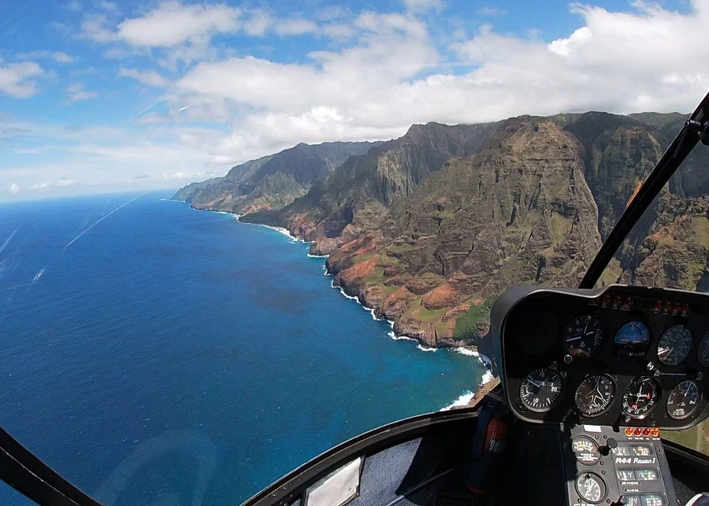 Kauaʻi coastline viewed from the listed helicopter experience