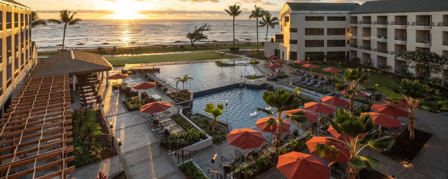 Oceanfront pool at Sheraton Kauai Coconut Beach Resort